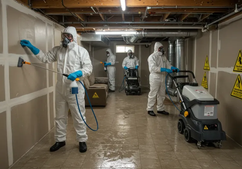 Basement Moisture Removal and Structural Drying process in Mesilla, NM